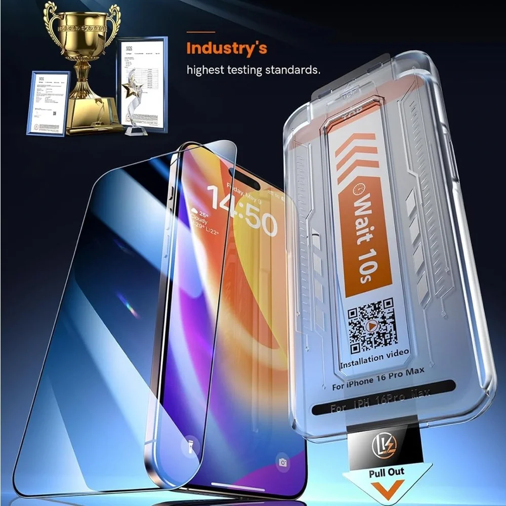 LK 3 Pack for iPhone 15 Pro Max Screen Protector, NEW & sealed